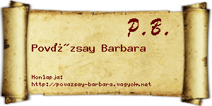 Povázsay Barbara névjegykártya