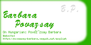 barbara povazsay business card